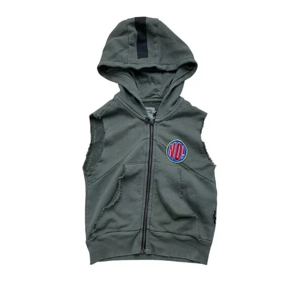 Nununu Raw Vest in Olive